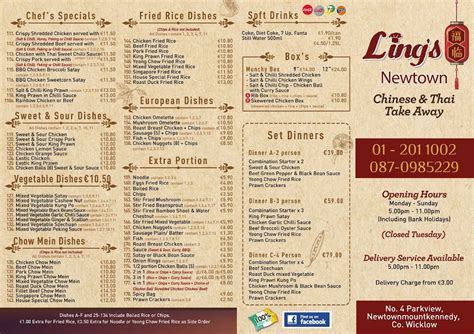 ling's chinese & thai take away newtown mount kennedy menu|Eat .